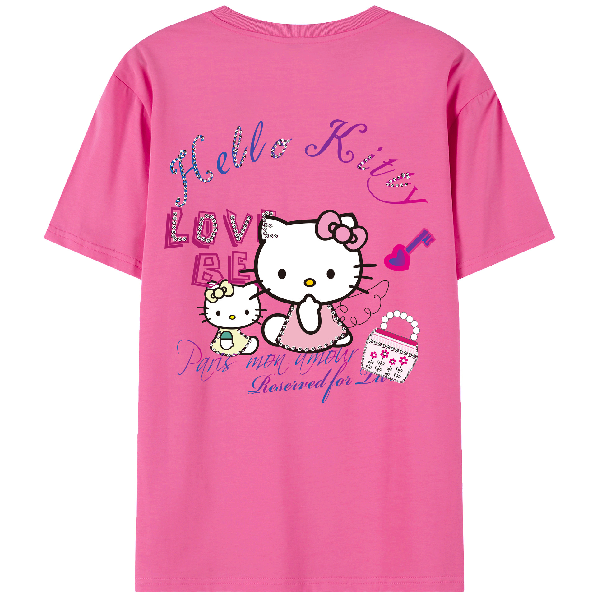 （画像用） Hello Kitty ハローキティ レディース半袖Tシャツ(バックプリント)